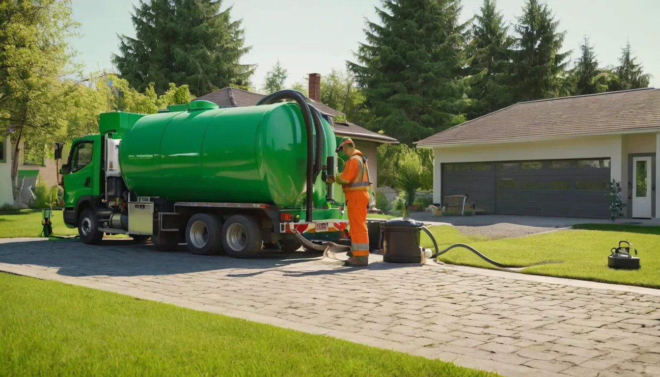 Provider pumping a septic tank in a Boca Raton backyard near the Boca Raton area